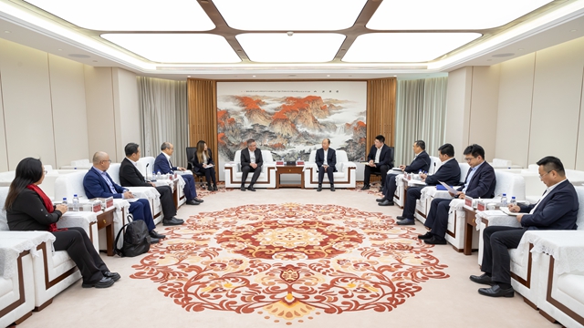 莫鼎革與安哥拉駐華大使內(nèi)圖、Sonangol代表團舉行會談