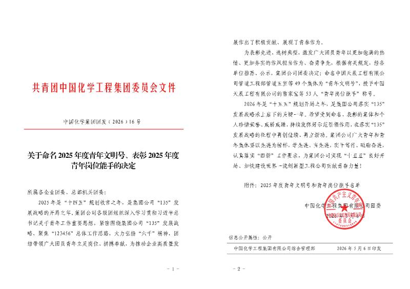 榜樣如燈 追光前行? | 四化建3個集體、2名個人獲集團公司團青榮譽